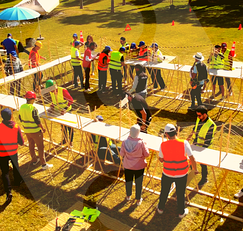 Team building construction le Pont de la cohésion